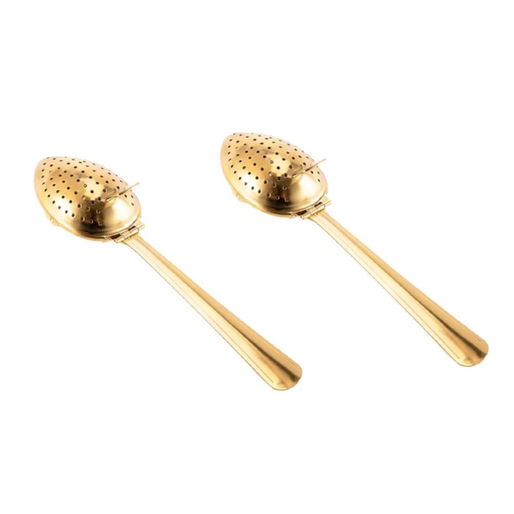2 Piece Stainless Steel Tea Strainer Spoon Long Handle Tea Infuser Sieve Tea Filter Spoon Spices