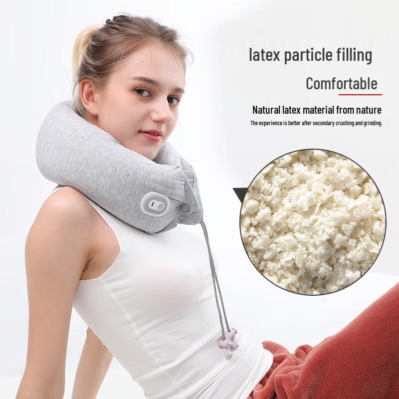 Hezheng Latex Particle Memory Foam U-Shaped Massage Pillow CN plug (adapter included)