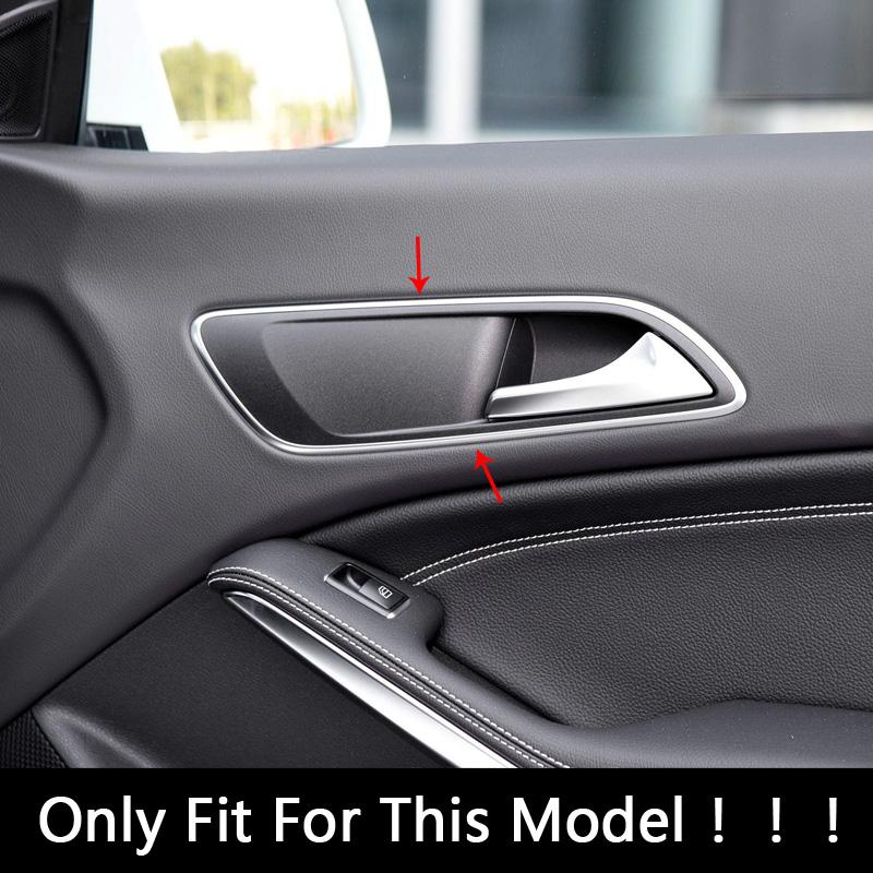 Carbon Fiber Color Inner Handle Door Bowl Protection Cover Trim For Mercedes Benz C117 X156 W176 CLA GLA A Class 2013-2018