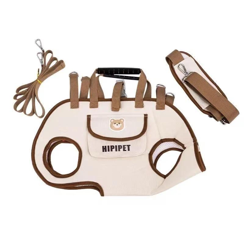 Pet Backpack Dog Go Out Convenient Backpack Hand Bag Traction Rope Breathable Travel Shoulder Bag Multi-functional Backpack