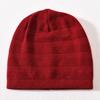 Solid color striped with bright silk stacking hat rabbit down cold hat warm wool hat knitted hat autumn and winter windproof ear protection hat