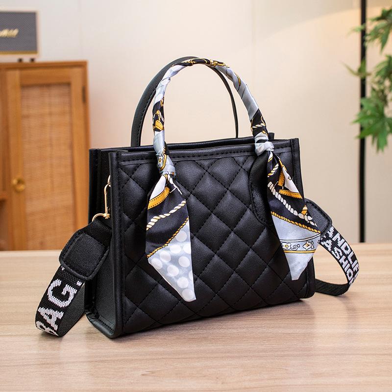 Niche texture silk scarf embroidered handbag can be one shoulder crossbody fashion diamond women's bag