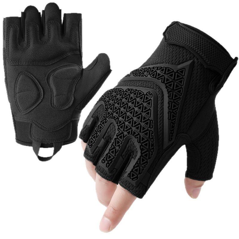High Quality Lightweight Motorcycle Gloves Winter Daily Use Tactical Protection Half Finger Mittens Breathable Non-Slip Pull-On