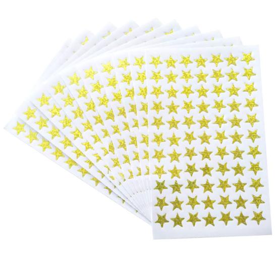 Holographic Star Stickers Self-Adhesive Mini Glitter Gold Star Stickers for Kids Reward Behavior Chart School Classroom Student Teacher Supplies