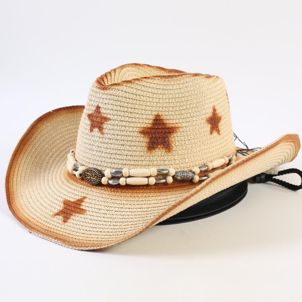 Best-selling Western cowboy hats for men and women, fashionable sunshade straw hats, classic outdoor Western cowboy hats