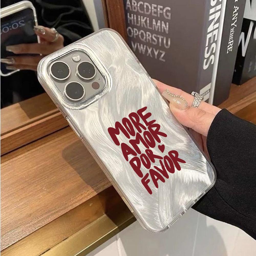 For iPhone 17 15 Pro Max Cases iPhone 11 12 13 ProMax 14 16 Plus 8 XS XR Shockproof Cover Amore Romantic Cowgirl Text Girl Case