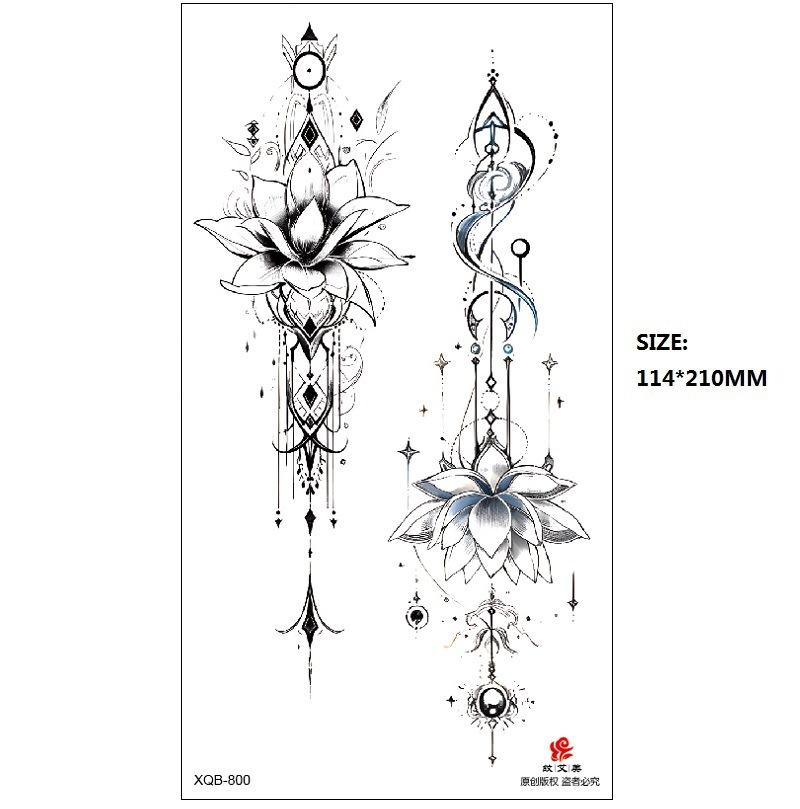 Emmy Black Series Butterfly Rose Flower Tattoo Sticker Set Water Transfer Paper