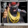 Biggie Cheese Meme Tapestry Kawaii Anime Rat Tapestry Wall Hanging Aesthetic Room Decor Banner Home Decoration Macrame Natal