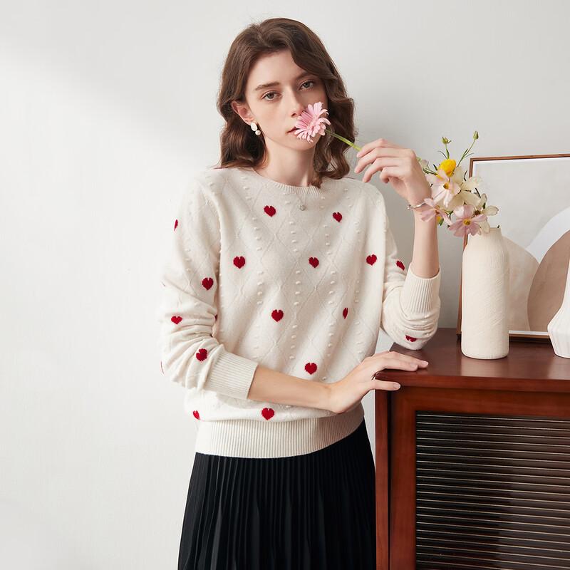 Komong Boca Women's Basic Round Neck Wool Sweater