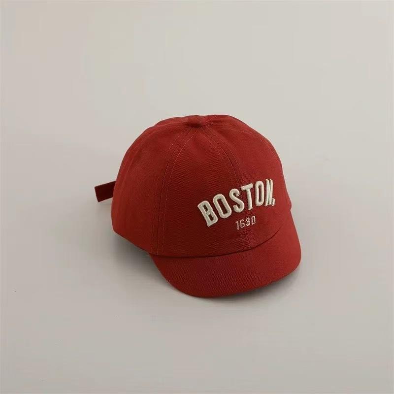 Kids Adjustable Baseball Cap Cotton Blend Toddler Hat with Embroidered Lettering Boston 1630 Classic Design Sun Protection Outdoor Use