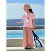 2026 Summer Cartoon Rabbit Print Children's Pure Cotton Pink Short-Sleeved T-Shirt Korean Brand Children's Clothing Girls' Tops