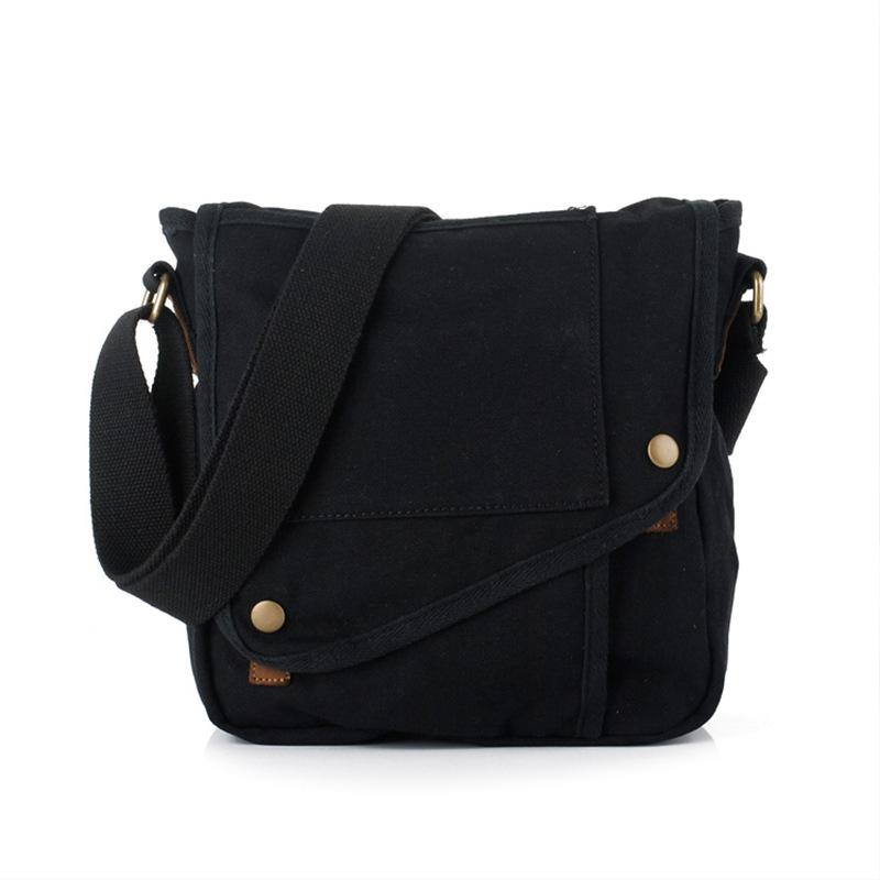 

Seven-Color Cotton Men S Messenger Bag, Casual Shoulder Bag, Wear-Resistant Canvas Men S Bag, Retro Small Bag. чорний