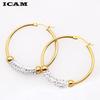 Classic Design Gold Color AAA CZ Wedding Hoop Earrings for Women Fashion Jewelry Design Gift Accessories