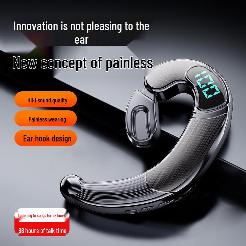 2024 In-Earless Bone Conduction Bluetooth Headphones, Ear-Hook Design, with 5.3 Chip and Ultra-Long Battery Life, Unisex.