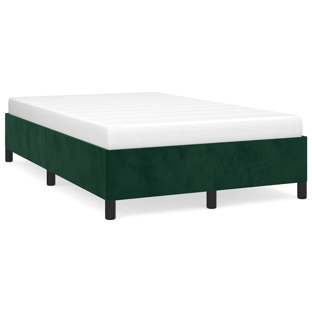 Bed Frame without Mattress Dark Green 120 x 190 cm Velvet