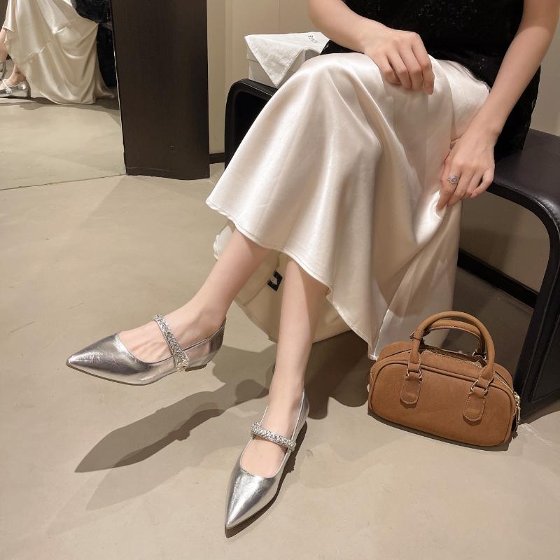 Temperament Pointed Half Drag Low Heel Toe Cool Slippers for Women Wearing Summer Fashion Versatile Comfortable Women's Shoes