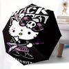 Cool Rock Hello Kitty Automatic Open/CloseUmbrella-CuteUmbrella with Cute Design, Portable 3-Fold Compact Umbrella for Men & Women, Valentine's Day Mo