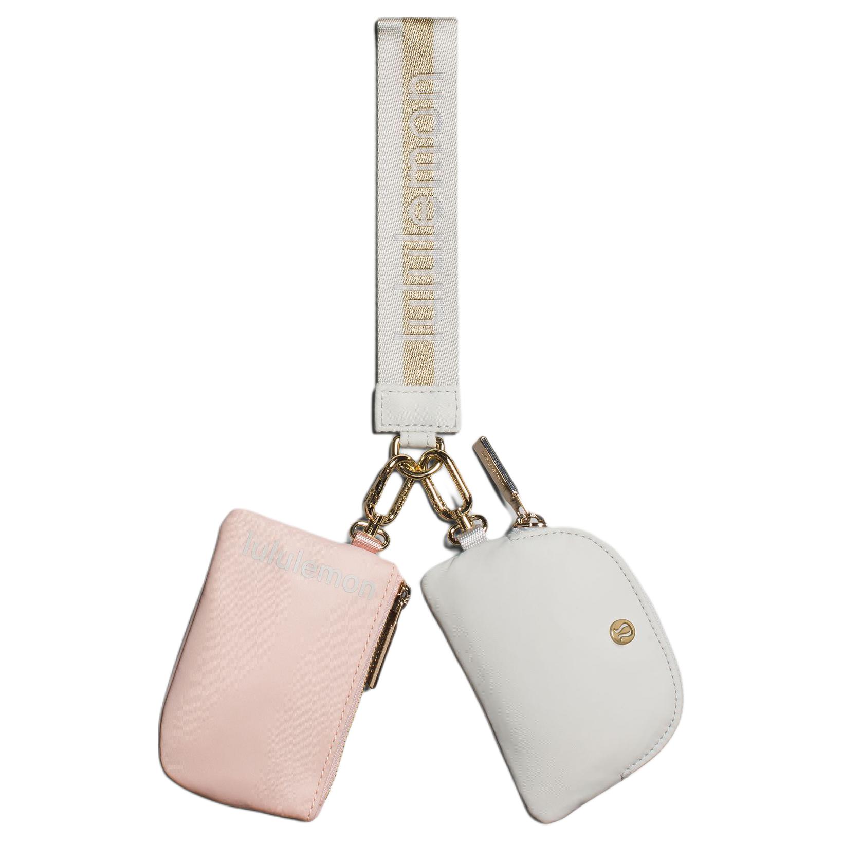 

Lululemon Front Zipper Detachable Small Bag Recycled Nylon Wrist Bag Coin Purse Regular Women Wrist Bag Gold White LW9EVCS-063517 Gold & White