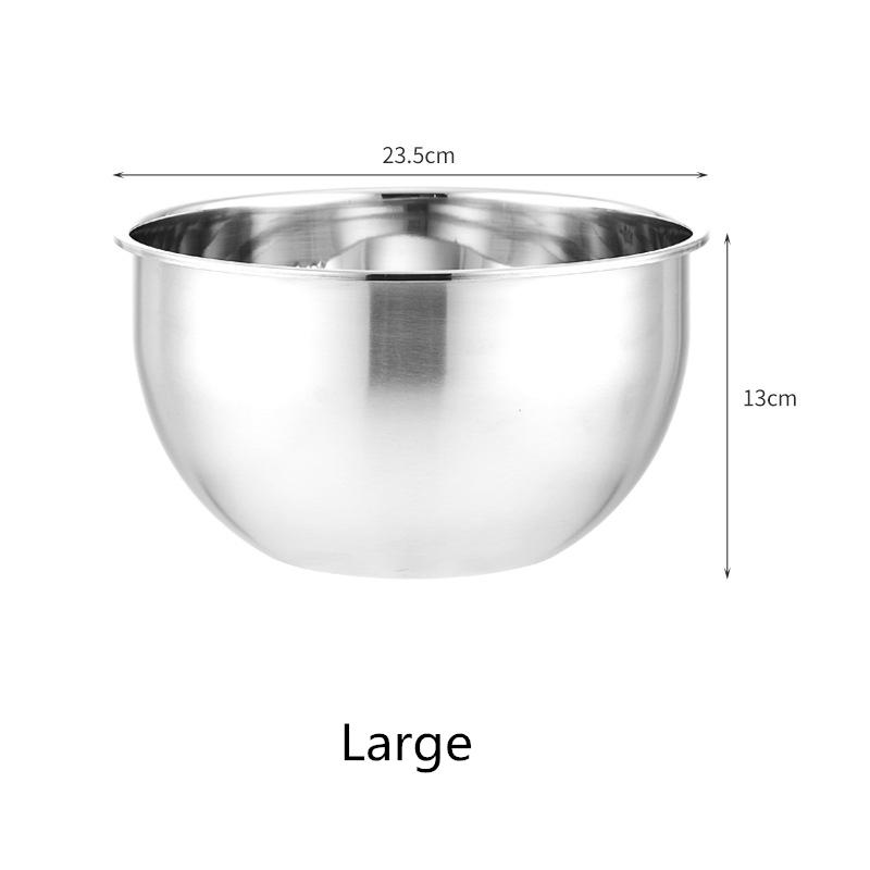 Food Grade Stainless Steel Bowl Fruit Salad Mixing Bowl with Scale Deepen Large Capacity Soup Basin Kitchen Cooking Baking Tools