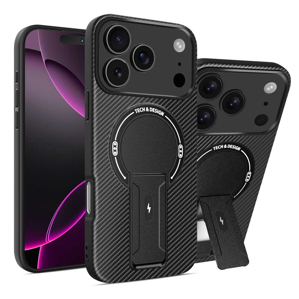 For iPhone16 Pro Max Invisible Support Case for iPhone 15 14 Pro 13 12 11 16e 16Plus 15Plus 14Plus Magnetic Hard Anti-fall Cover