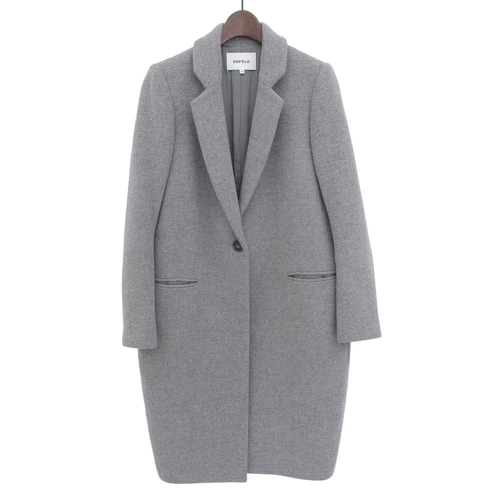 ENFOLD Women's Wool-blend 1B Chesterfield Coat, Gray, Size 38 Coat 38 grayUsed