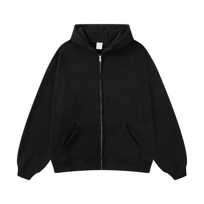 Autumn and Winter Men's Sweater Large Size Loose Retro Solid Color Hooded Sweater Men's Jacket Sports Top