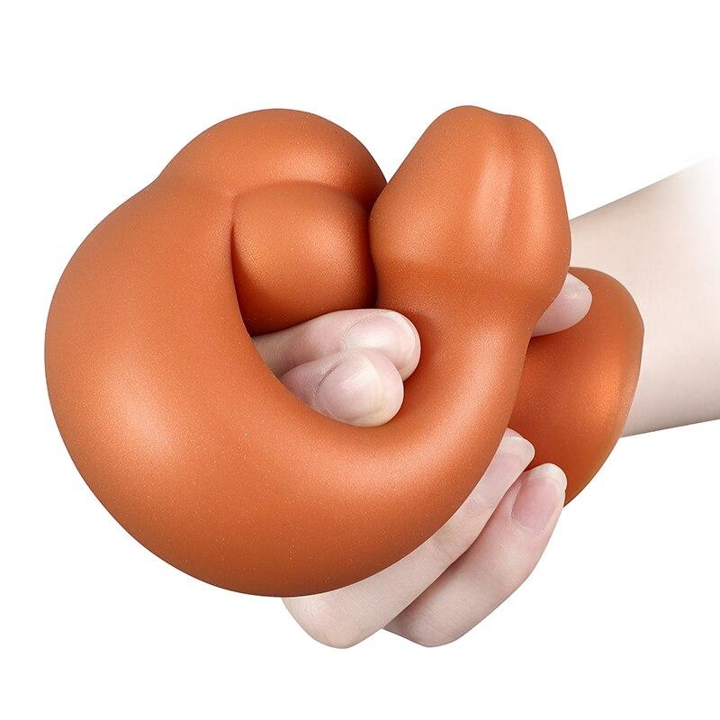 Liquid Silicone Anal Dildo with Suction Cup Soft Realistic Dick Penis Female Masturbator Big Butt Plug Sex Toy for Women Lesbian