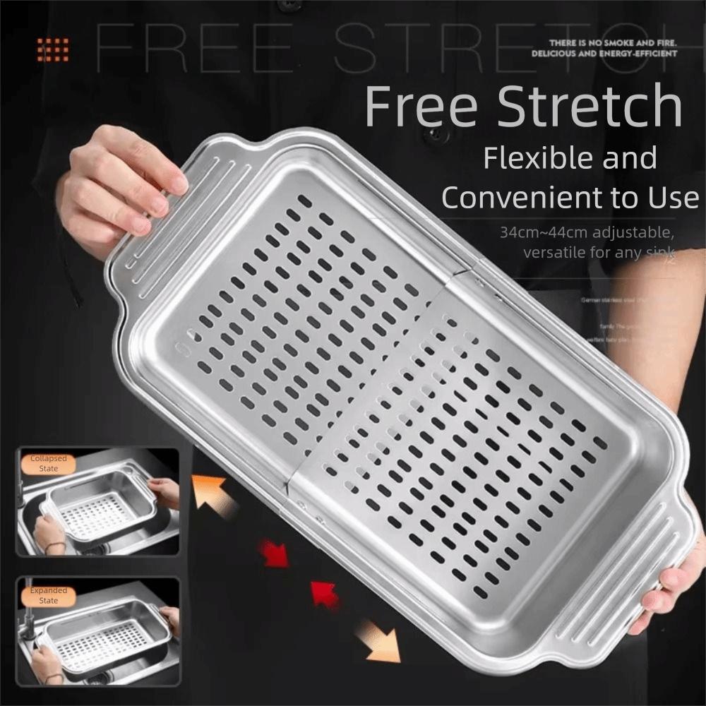 Verdickter Gemüse-Abtropfkorb 304 Edelstahl Küchenspüle-Gestell Geschirr-Trockengestell Obst