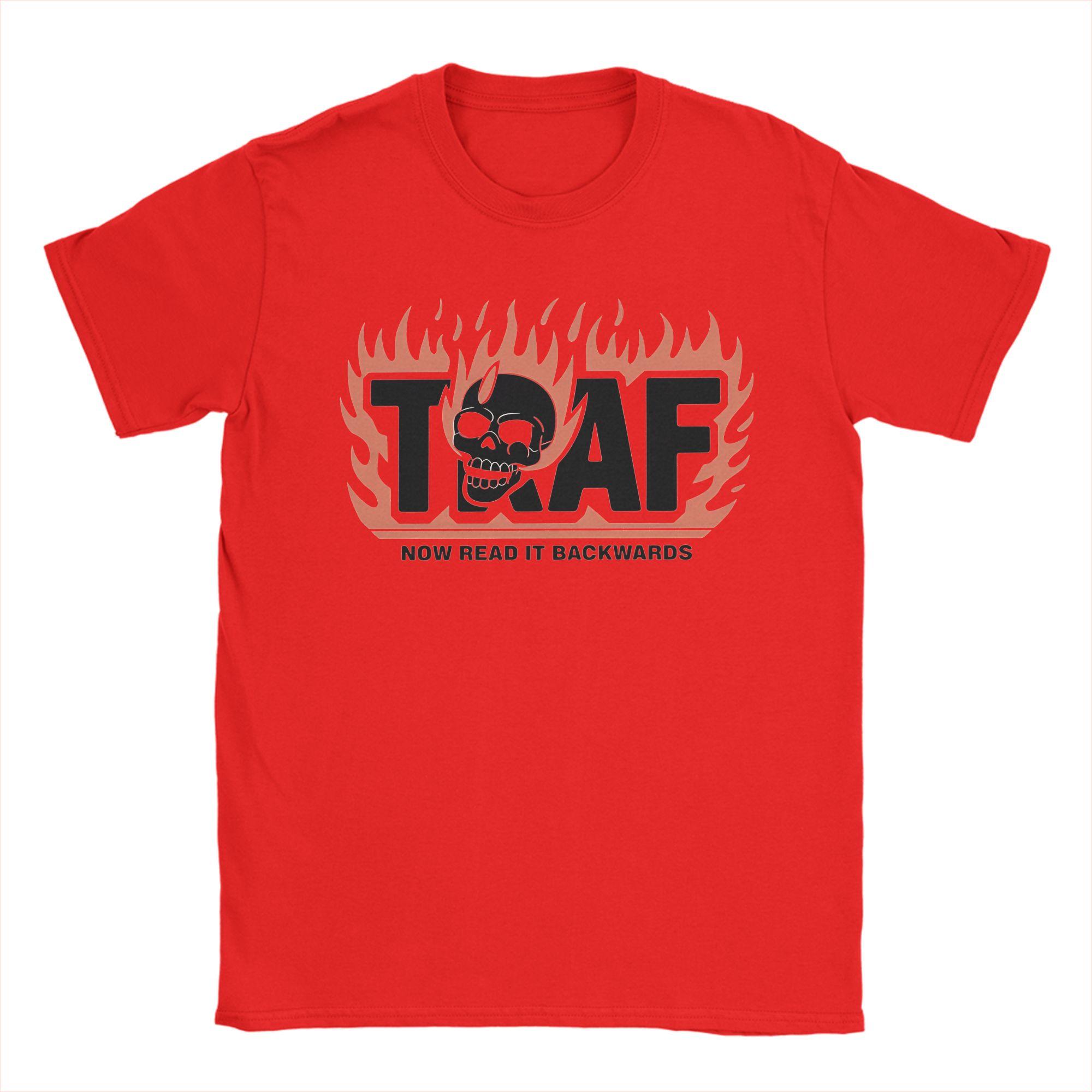 

Traf now read it backwards bumper T Shirt Unisex Pure Cotton Vintage TShirt Round Collar Tee Shirt Short Sleeve Tops Adult S