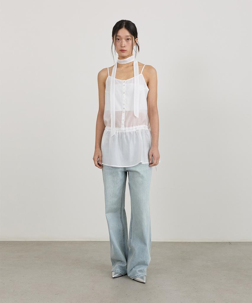 TMAKER Sheer Layered Bustier Wt