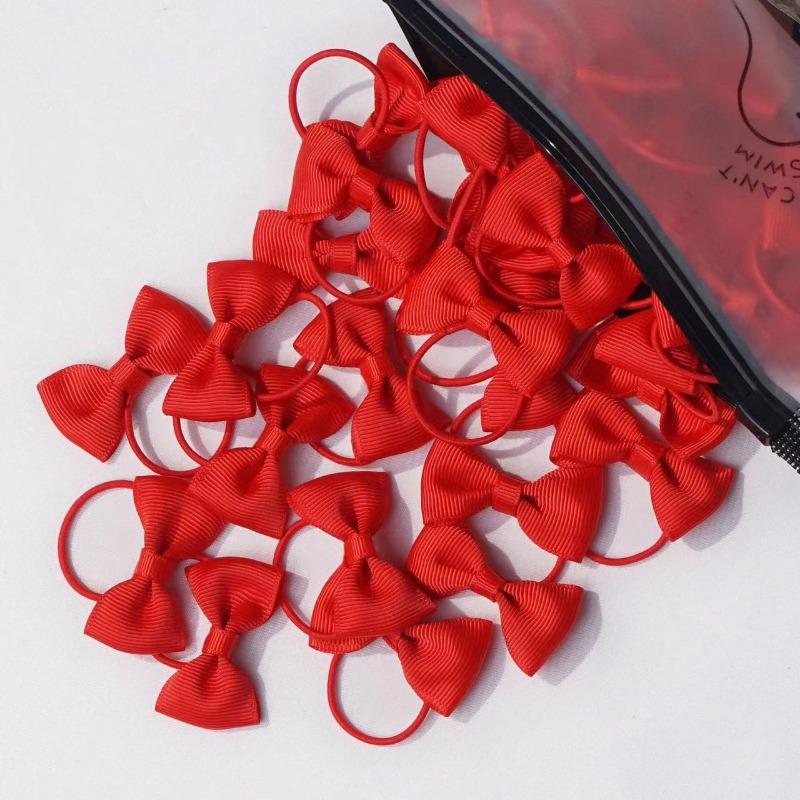 

2-дюймовые банты для волос для девочек, эластичные резинки, бант из ленты Grosgrain с резинкой, держатели для хвостиков, аксессуары для волос one size красный