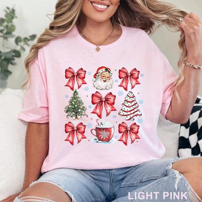 Red Coquette Christmas Shirt, Cute Xmas Bow Shirt, Women's Holiday Shirt, 203734