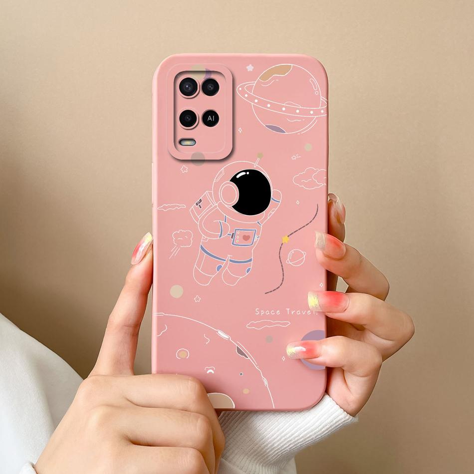 Case For Oppo A54 A54S Candy Painted Flower Cover For Oppo A 54 4G Soft Upgrade Liquid Silicone Full Protection Back Cover Funda
