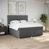 Box Spring Bed with Mattress Dark Gray 180 X 200 Cm Fabric