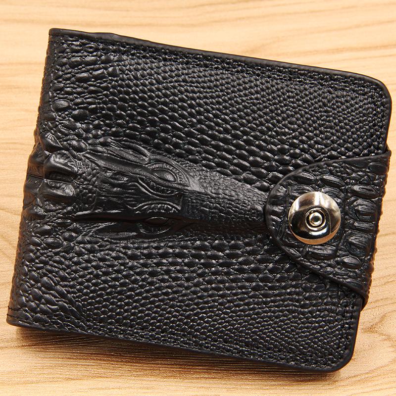 

Men s Korean Style Alligator Pattern Wallet with Magnetic Buckle and Coin Purse чёрный