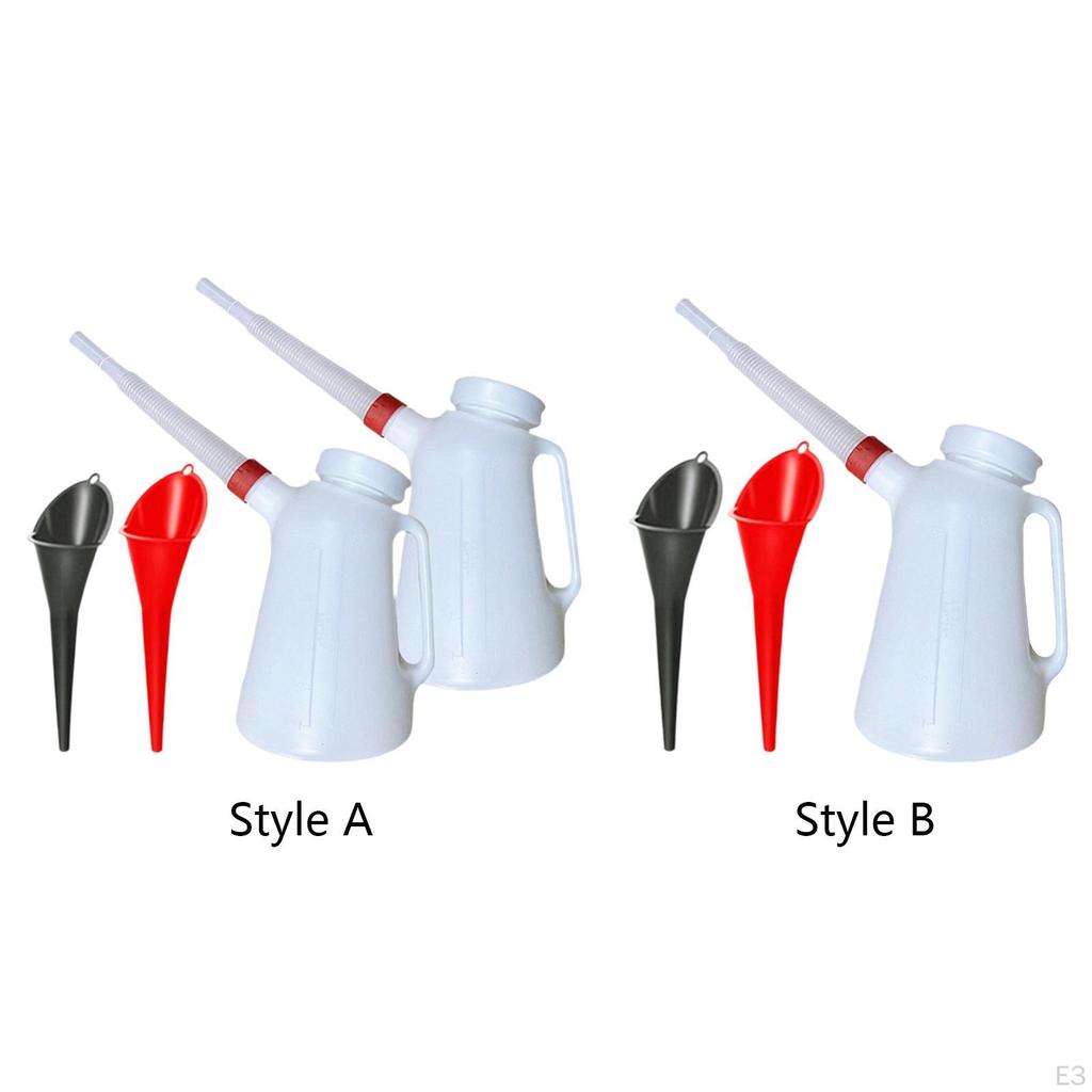 Oil Jug Measuring Container Automotive and Flexible Funnel Set Dispenser