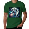 Cosmic Wolf Howg At the Moon TShirt Plus Size Tops New Edition Kawaii Clothes Tshirts for Unisex