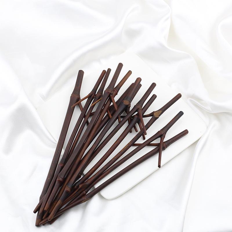 Carbonized Bamboo Hairpin: DIY Ancient Style with Wire-Wrapped Glass Details