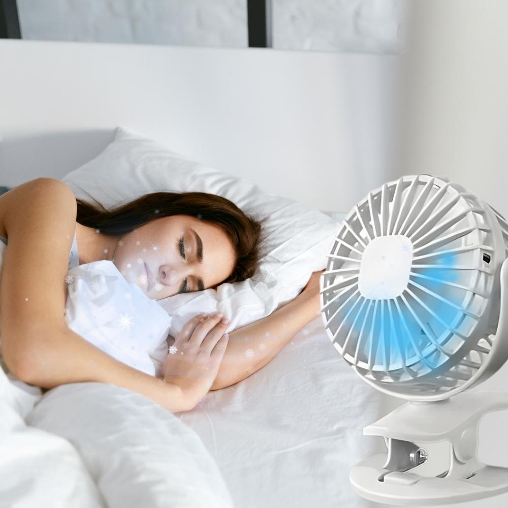 LED fan clip standing desk white illuminated usb fan