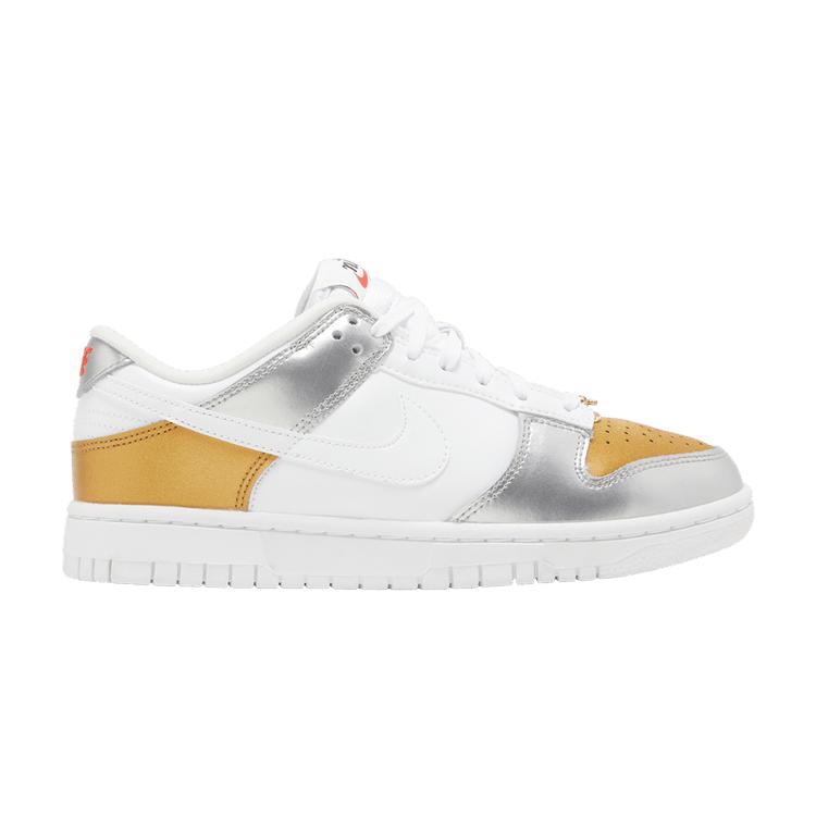 Nike Wmns Dunk Low SE Silver Gold Metallic 36.5