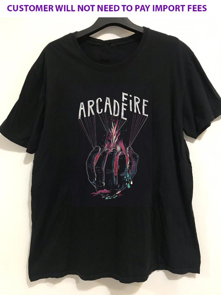 

Hot New Arcade Fire Rock Band Shirt Short Sleeve Black S5XL HK007 Unisex T-Shirt XL