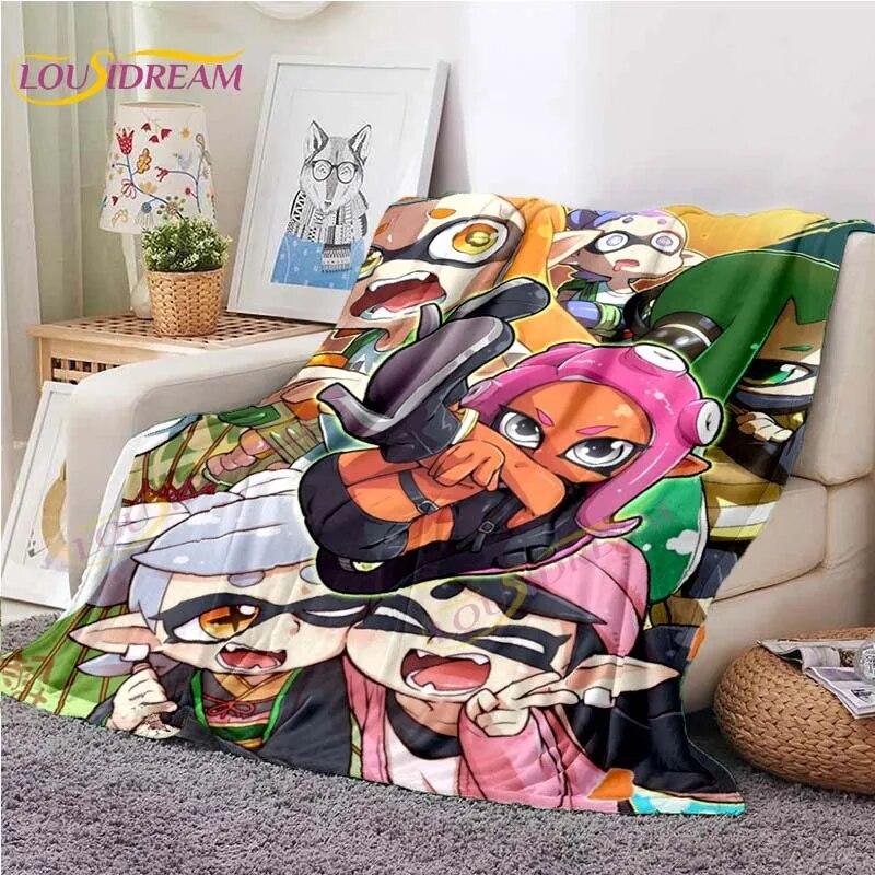 3D Cute Shooting Game Flannel Blanket Throw Blanket for Living Room Bedroom Bed Sofa Picnic Cover Blanket Kids Room Home Decor
