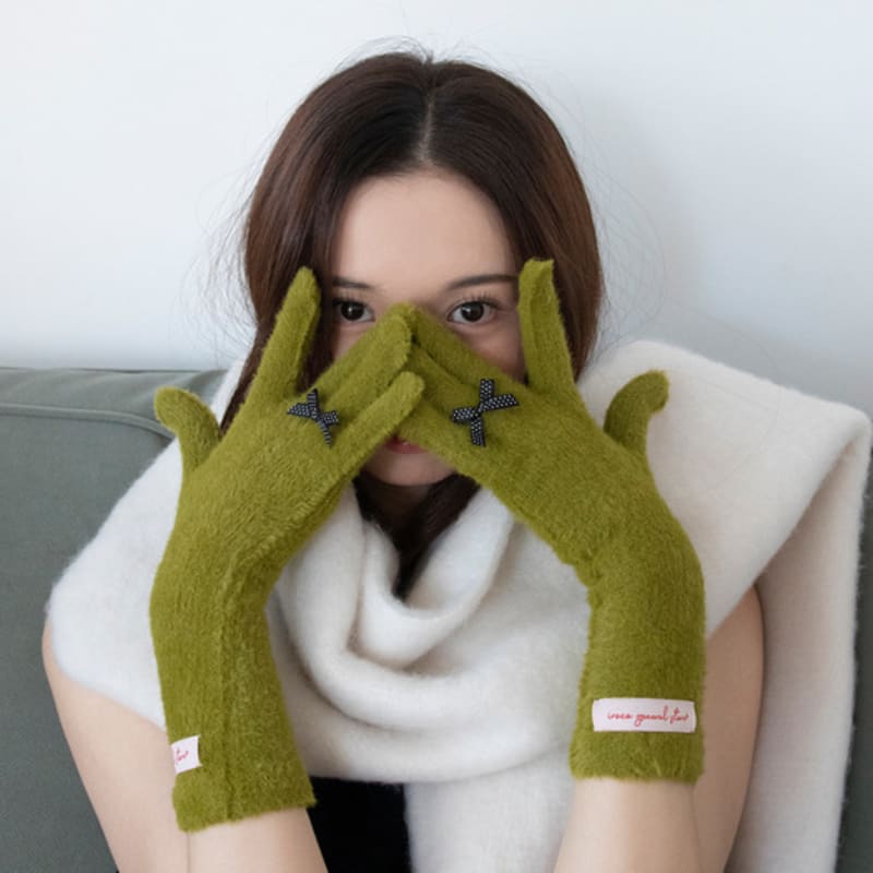 Iroco Fluffy Ribbon Gloves (4colors)