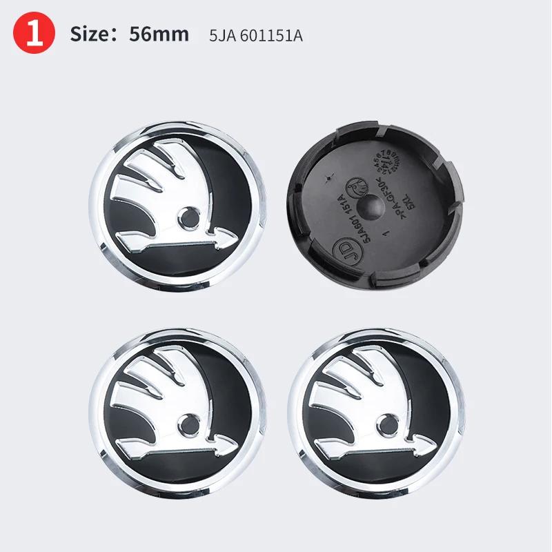 AAAJD1 4pcs 56mm 65mm 75mm 5JA601151A 1J0601171 3B7601171 Car Wheel Center Hub Cover Badge Emblem For Skoda Fabia Superb Rapid Yeti