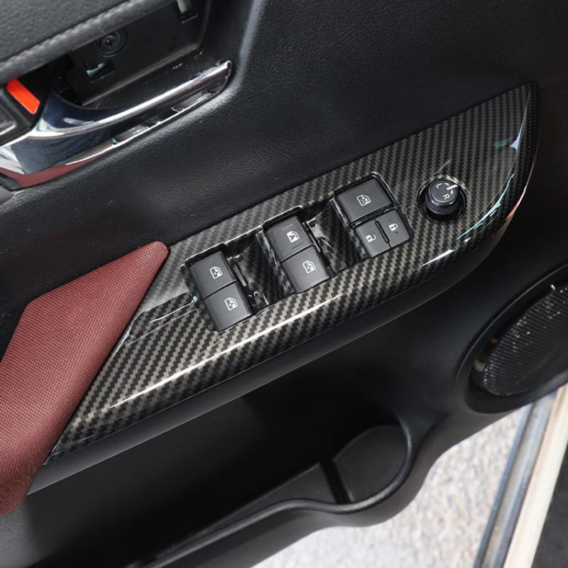 ABS Carbon Fiber Interior Decoration Cover Trim Stickers for Toyota Revo Fortuner 2016-2024 Accessories Windows Control Panel
