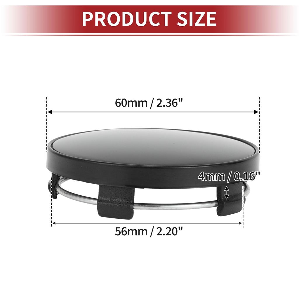 ACROPIX 60mm 2.36" Black Universal Car Wheel Hub Center Cap Wheel Hub Cap Cover Protector for SUV Truck 1pcs
