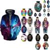 Vibrant Skull Print Digital Pullover Hoodie For Men Comfortable Loose Fit