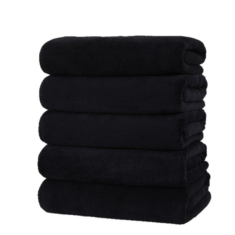 Microfiber Dry Hair Towel Edge-banded Printed Plain Weave CN Black Cross-Border Supply Vacuum-Packaged Sports Gym Customizable