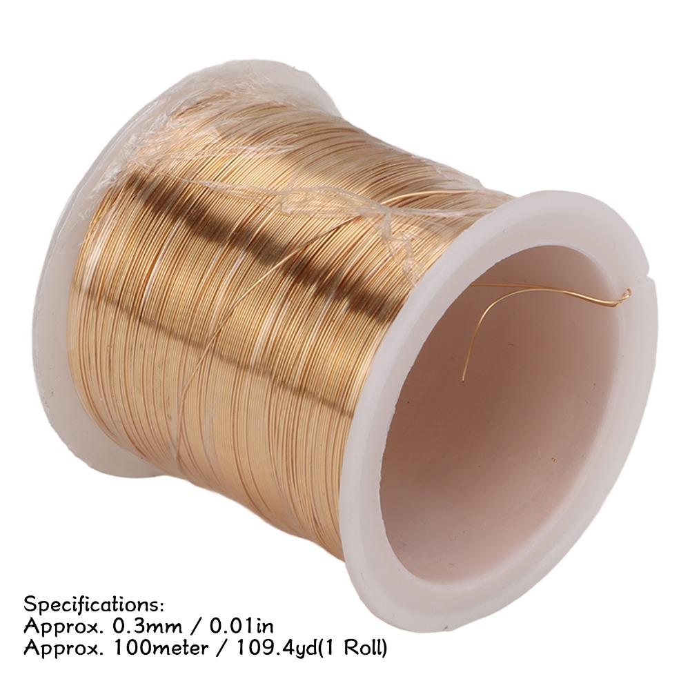 Filo di Rame per Gioielli Diametro 0,3 mm Rotondo Oro Chiaro Filo per Lavorazione a Maglia Metallo Morbido Filo Flessibile Filo per Artigianato Fai da Te