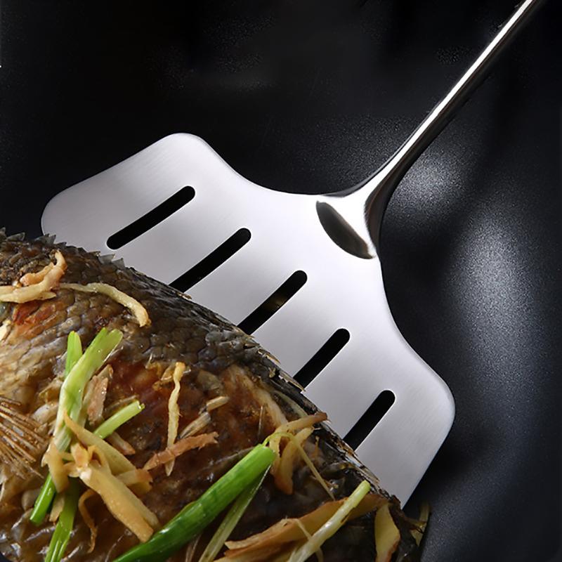 Espátula de Cocina Mango de Madera Volteador de Parrilla Metal Acero Inoxidable Rascador para Panqueque Teppanyaki Hibachi Plancha Utensilio de Cocina